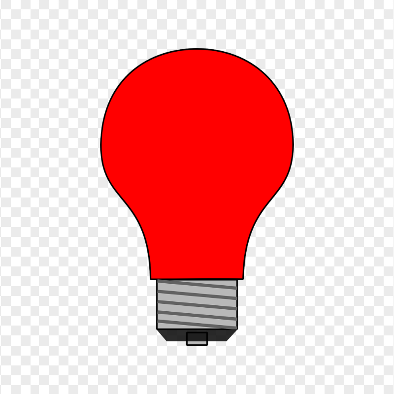 HD Red Light Bulb Clipart Icon PNG