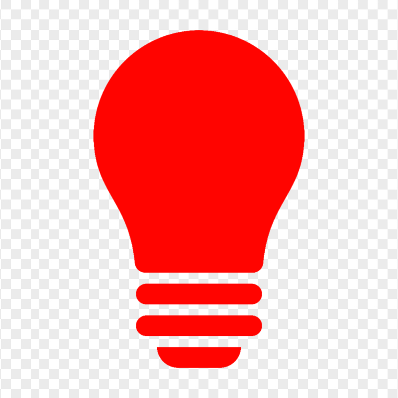 HD Red Light Bulb Silhouette Icon PNG