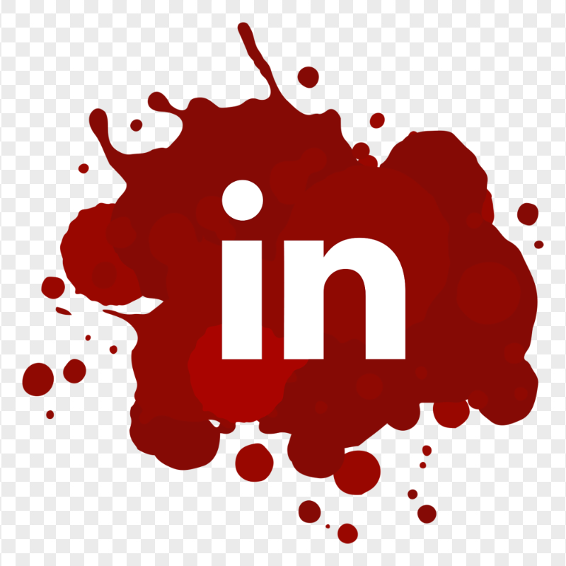 HD Red Linkedin Paint Splash Icon Transparent PNG