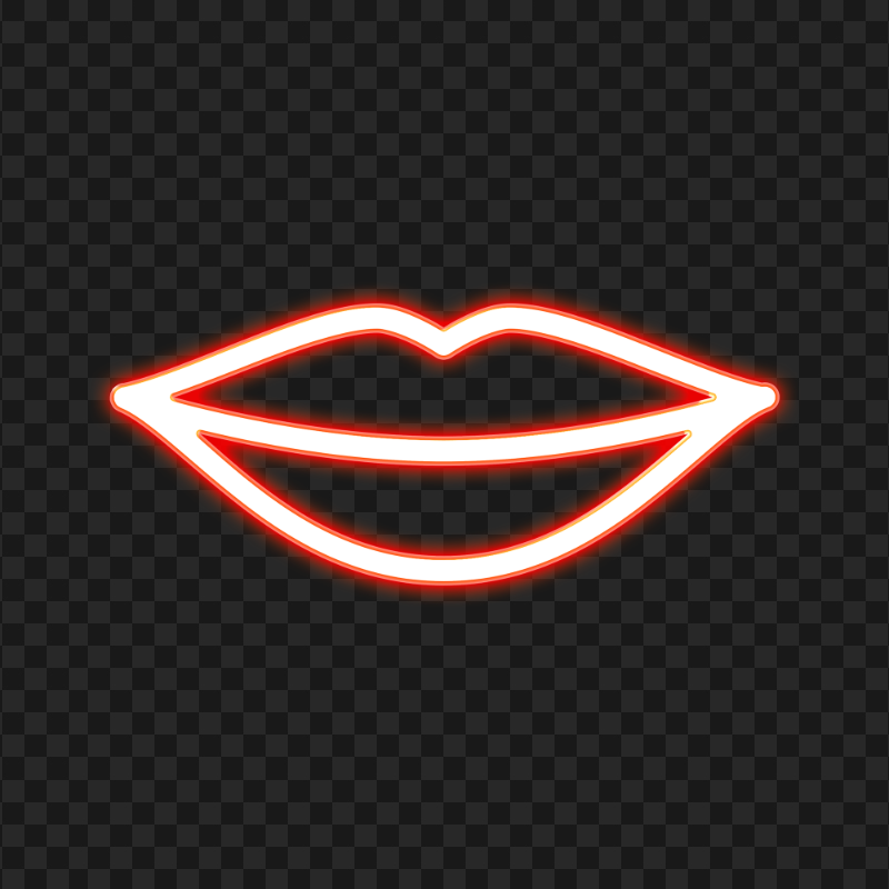 HD Red Lips Neon PNG
