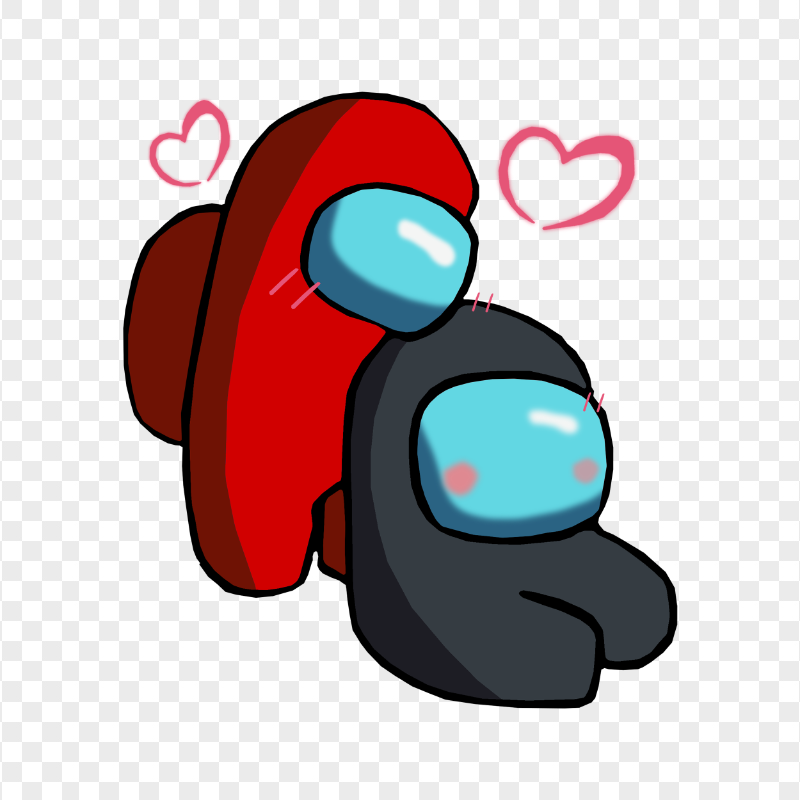 HD Red Love Black Among Us Characters Valentines Romance PNG