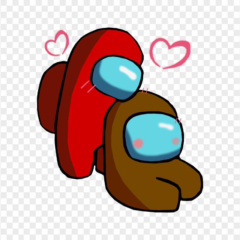 HD Red Love Brown Among Us Characters Valentines Romance PNG