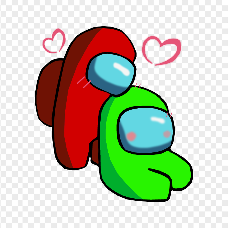 HD Red Love Lime Among Us Characters Valentines Romance PNG