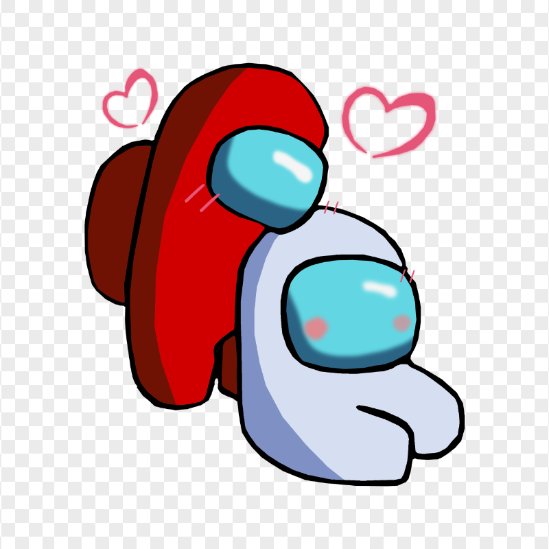 HD Red Love White Among Us Characters Valentines Romance PNG