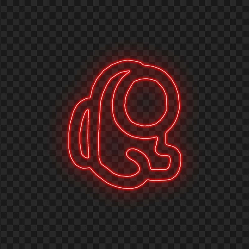 HD Red Neon Among Us Mini Crewmate Baby Character PNG