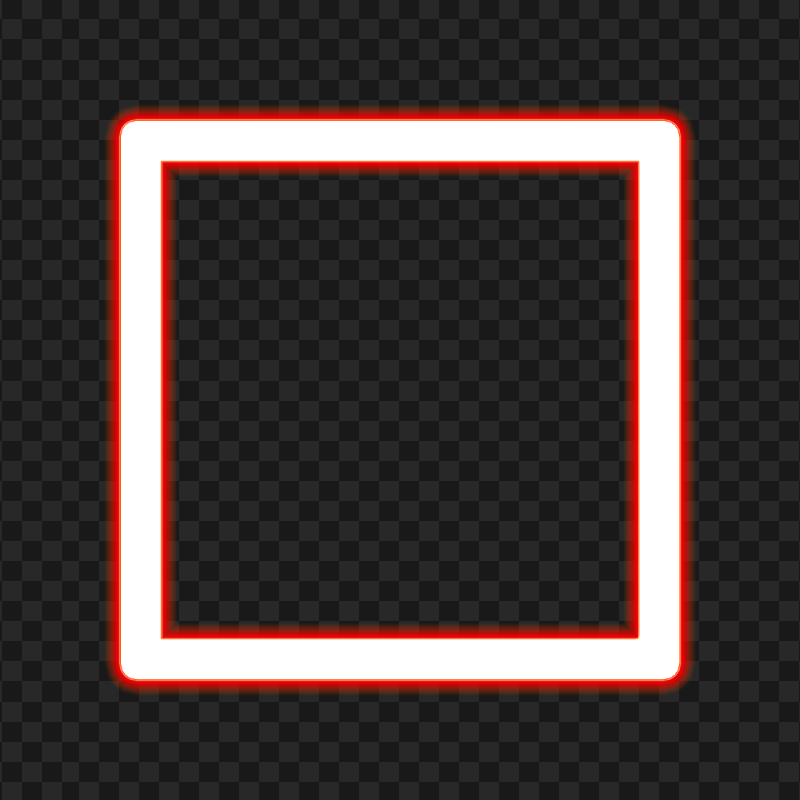 HD Red Neon Border Square Frame PNG