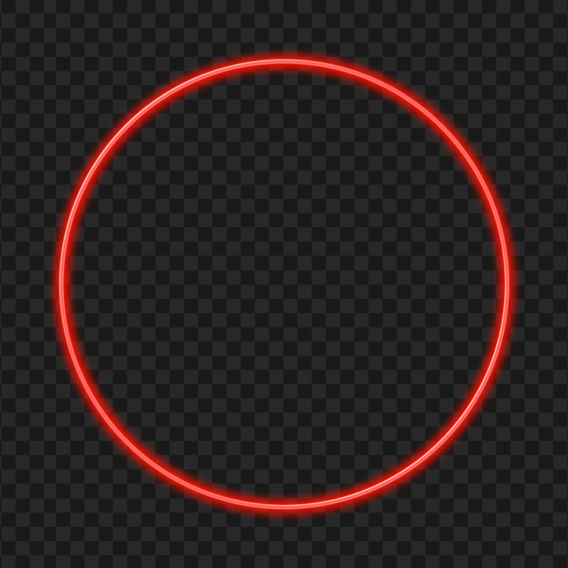 HD Red Neon Glowing Circle Transparent PNG