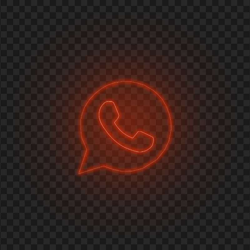 HD Red Neon Light Whatsapp Art Line Logo Icon PNG