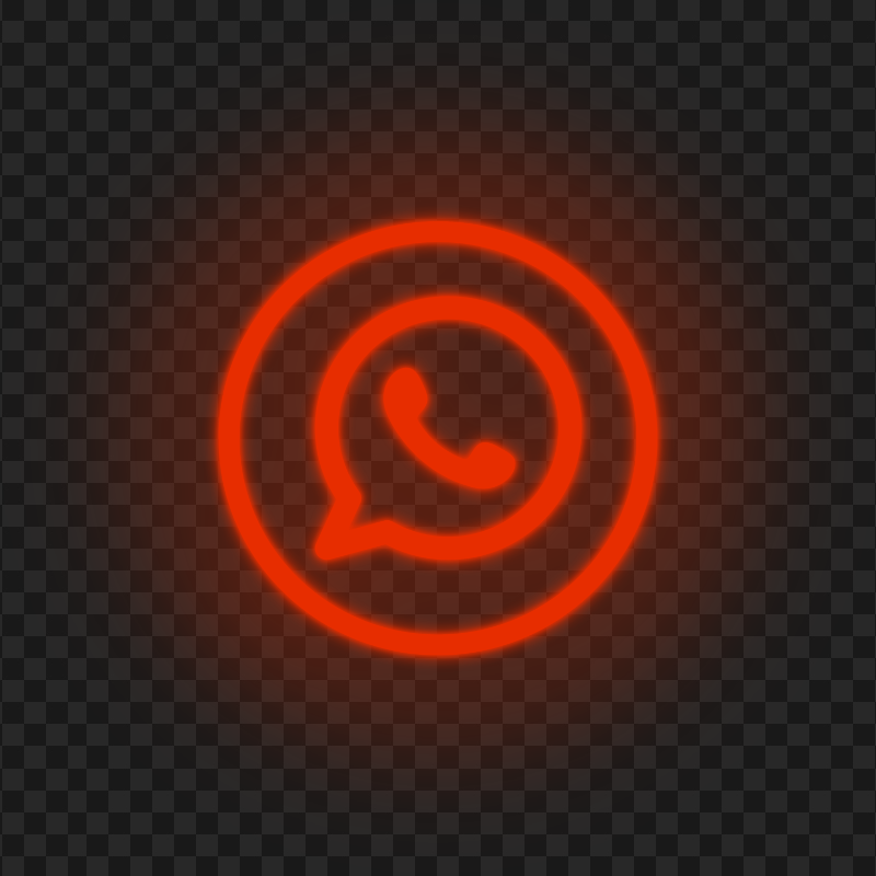 HD Red Neon Light Whatsapp Wa Round Circle Logo Icon PNG