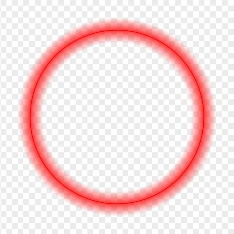 HD Red Neon Outline Glowing Circle PNG