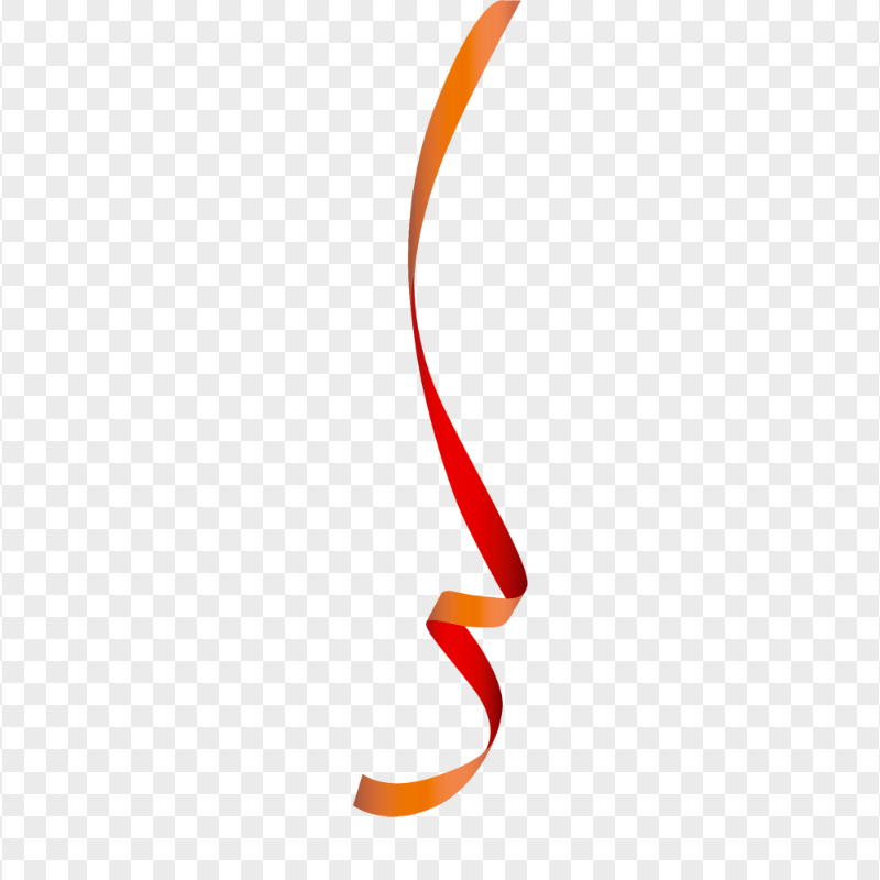 HD Red Orange Ribbon Serpentine Confetti PNG