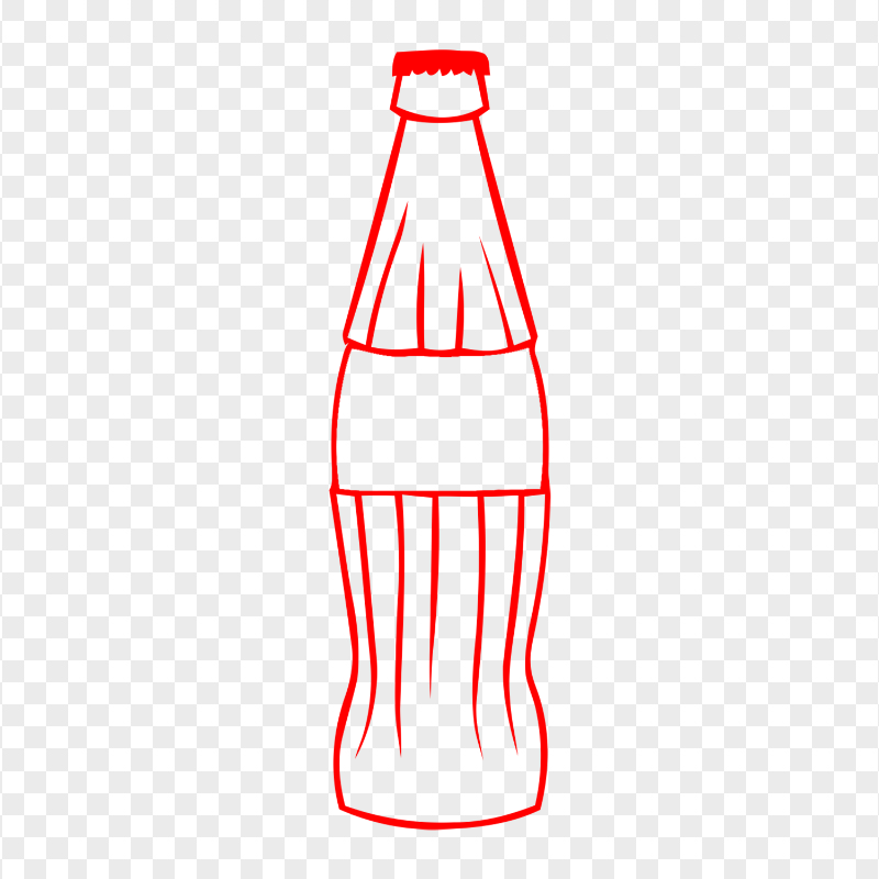 HD Red Outline Cola Coke Soda Bottle Icon PNG