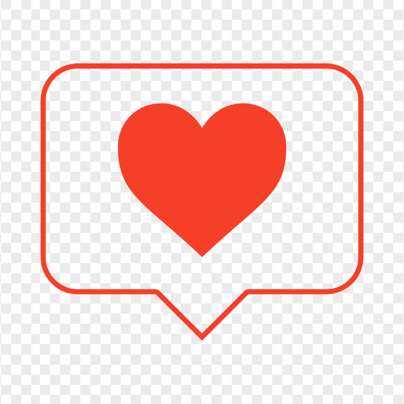 HD Red Outline Heart Icon Notification Instagram PNG