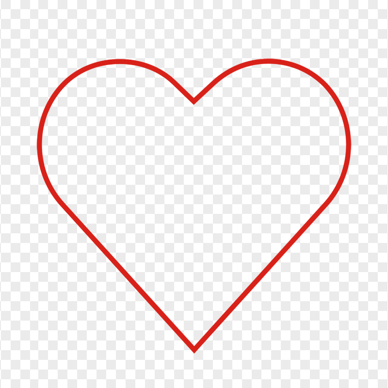 HD Red Outline Hearts Love Romance Valentine PNG