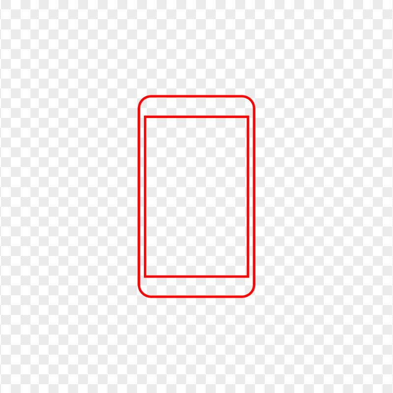 HD Red Outline Modern Smartphone Icon Transparent PNG