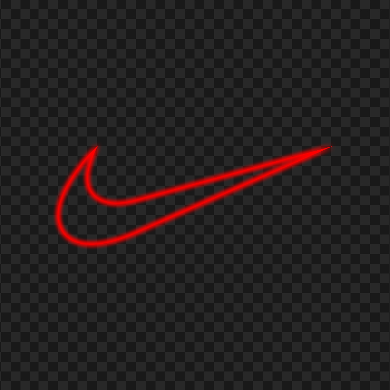 HD Red Outline Nike Tick Neon Logo PNG