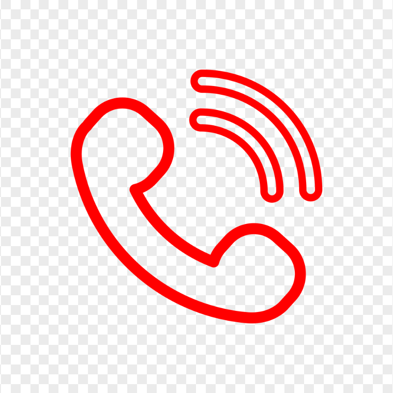 HD Red Outline Phone Icon PNG