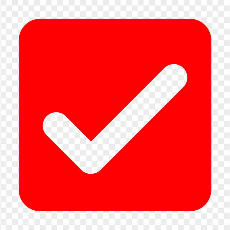 HD Red Outline Square Tick Mark Icon Symbol Sign Transparent PNG