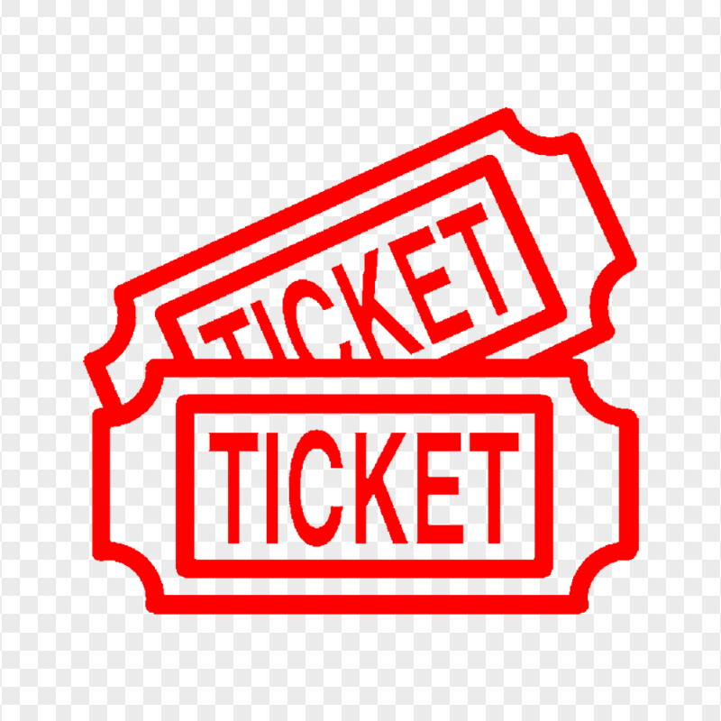 HD Red Outline Ticket Pass Icon PNG