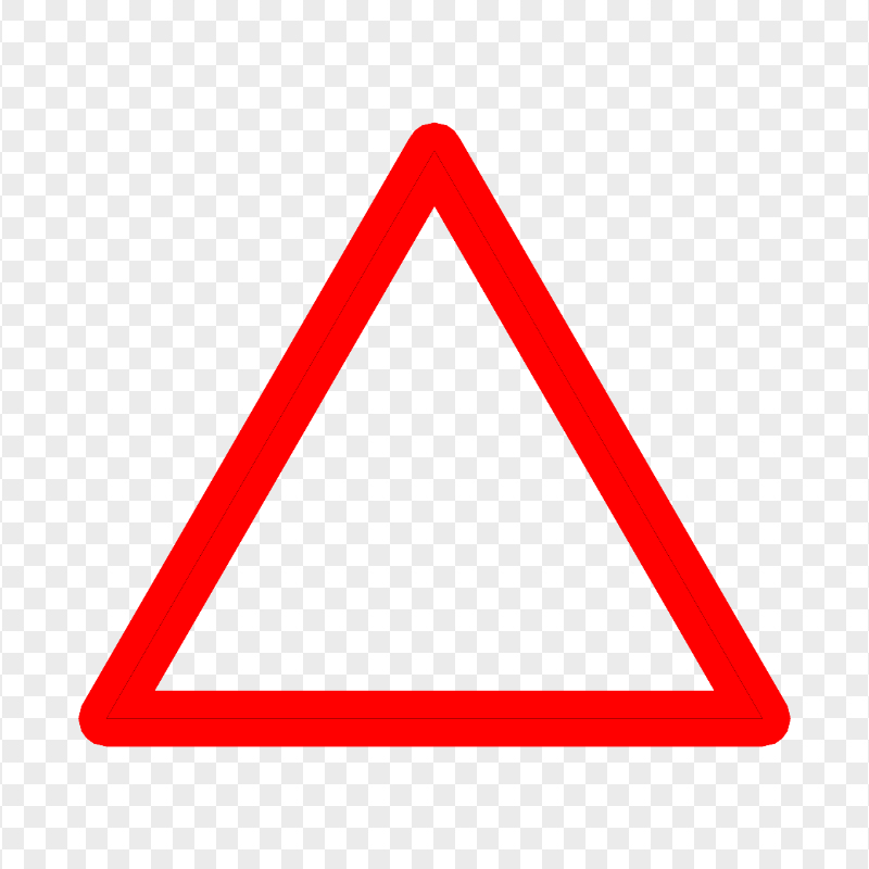 HD Red Outline Triangle Transparent PNG