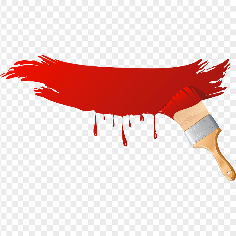 HD Red Paint Brush Illustration Cartoon PNG | Citypng