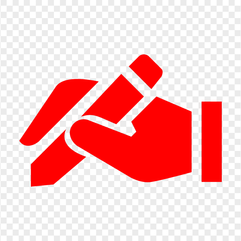 HD Red Pencil on Hand Icon PNG