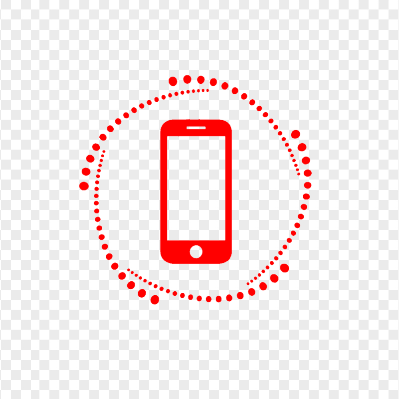 HD Red Phone Outline Logo Transparent PNG
