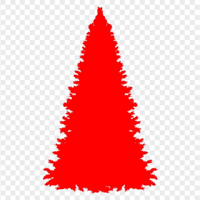 HD Red Real Christmas Tree Clipart Silhouette Shape PNG