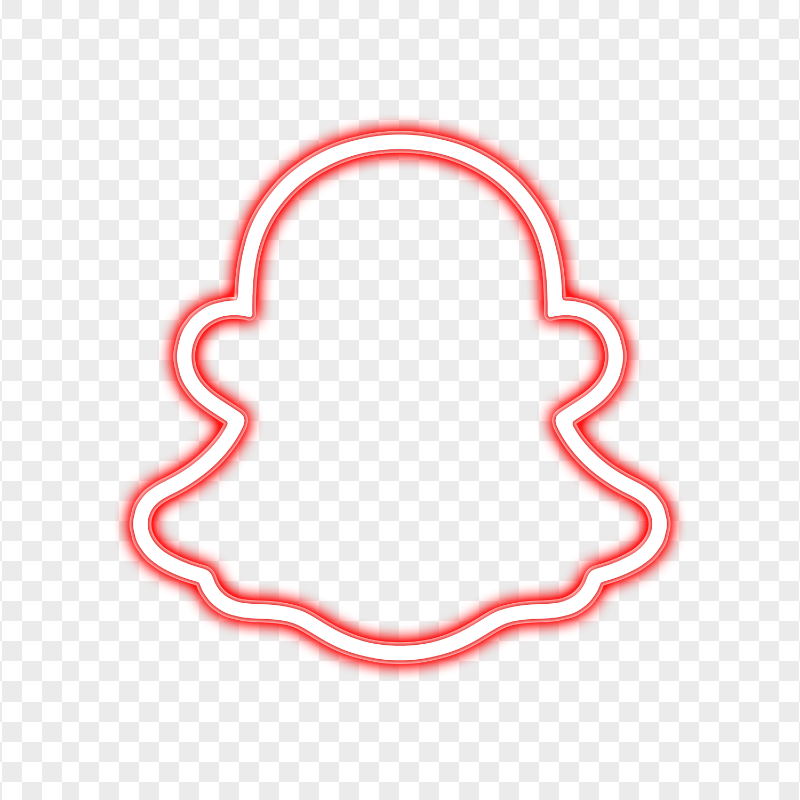 HD Red Snapchat Neon Logo PNG