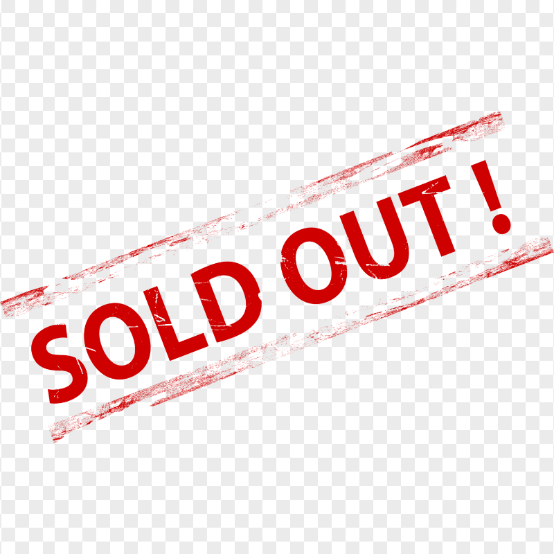 HD Red Sold Out Rectangle Text Stamp Transparent PNG