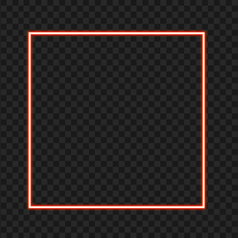 HD Red Square Neon Border Frame PNG