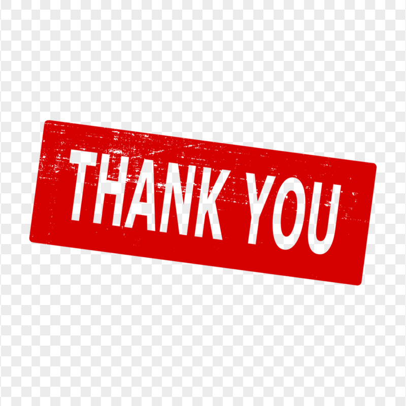 HD Red Thank You Rectangle Word Text Stamp PNG