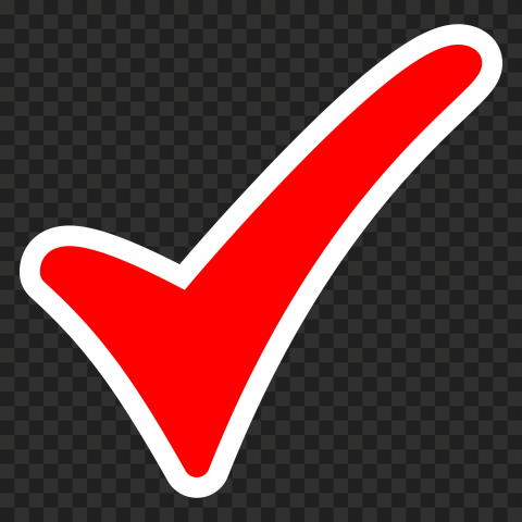 HD Red Tick Check Mark Icon Stickers Effect PNG