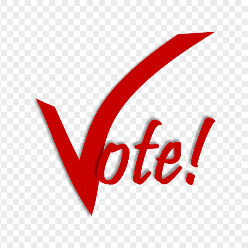 HD Red Vote Word Transparent Background