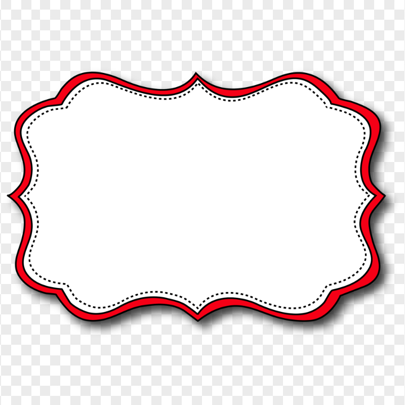 HD Red & White Decorative Banner Label PNG