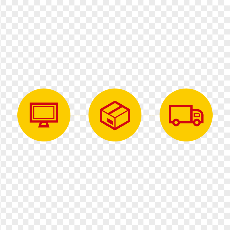 HD Red & Yellow Shipping Process Icons PNG