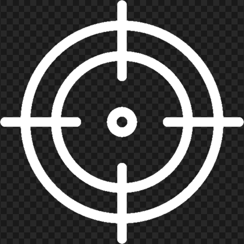 HD Reticle Crosshair White Icon PNG