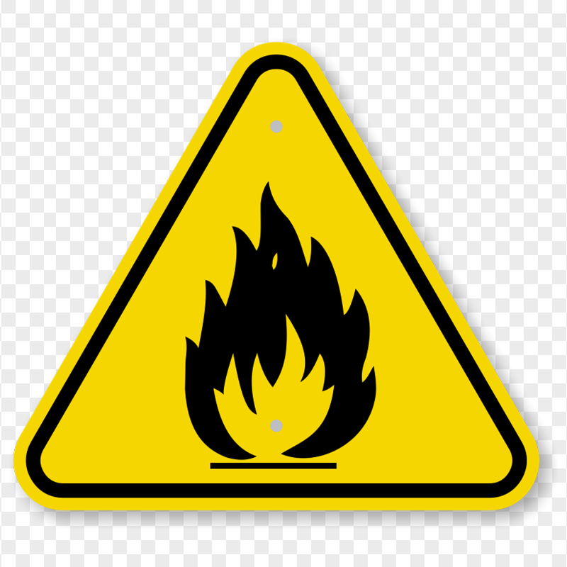 HD Risk Fire Caution Yellow Hazard Symbol Sign PNG