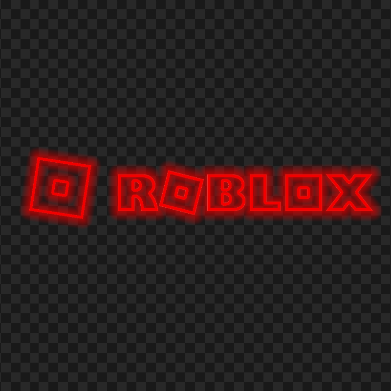 HD Roblox Red Neon Text Logo With Symbol Sign Icon PNG