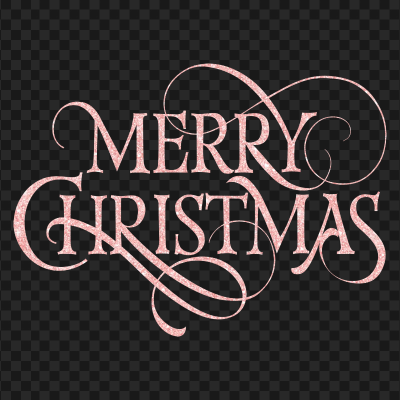 HD Rose Gold Glitter Merry Christmas Text PNG