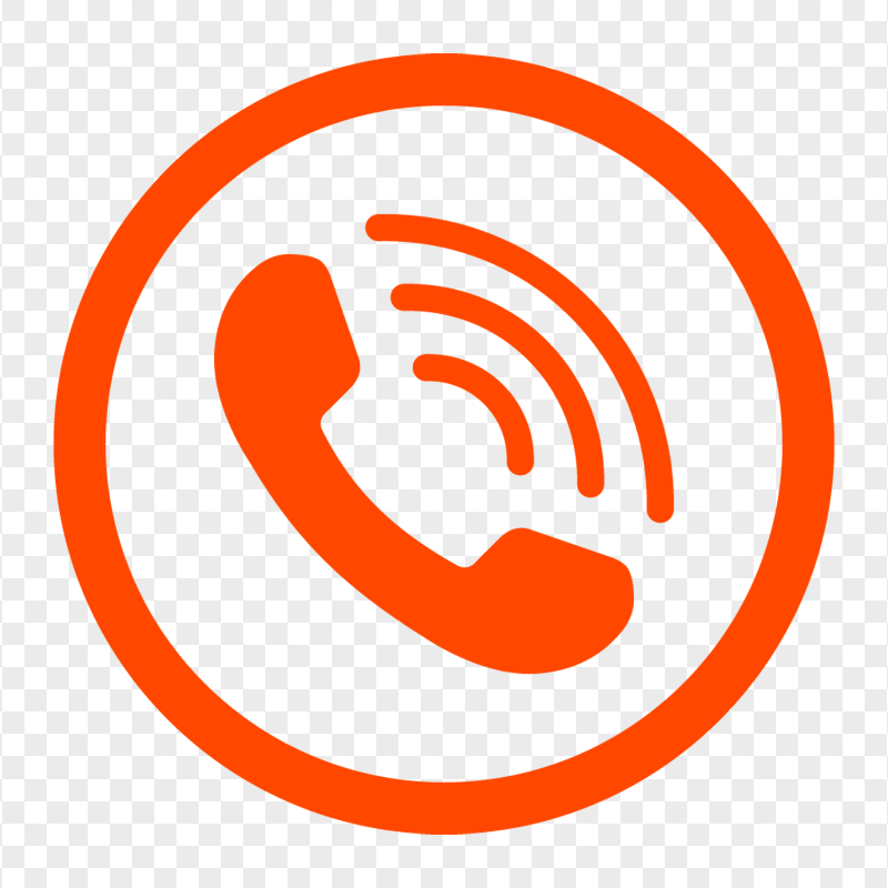 HD Round Circle Dark Orange Phone Icon PNG