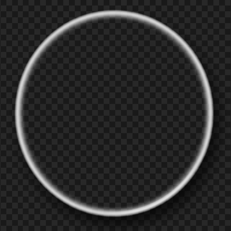 HD Round Circle White Glowing Frame Border Effect PNG