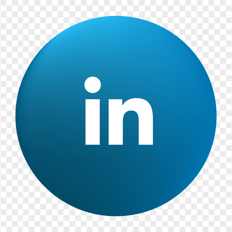 HD Round Linkedin Blue Logo Icon Transparent Background