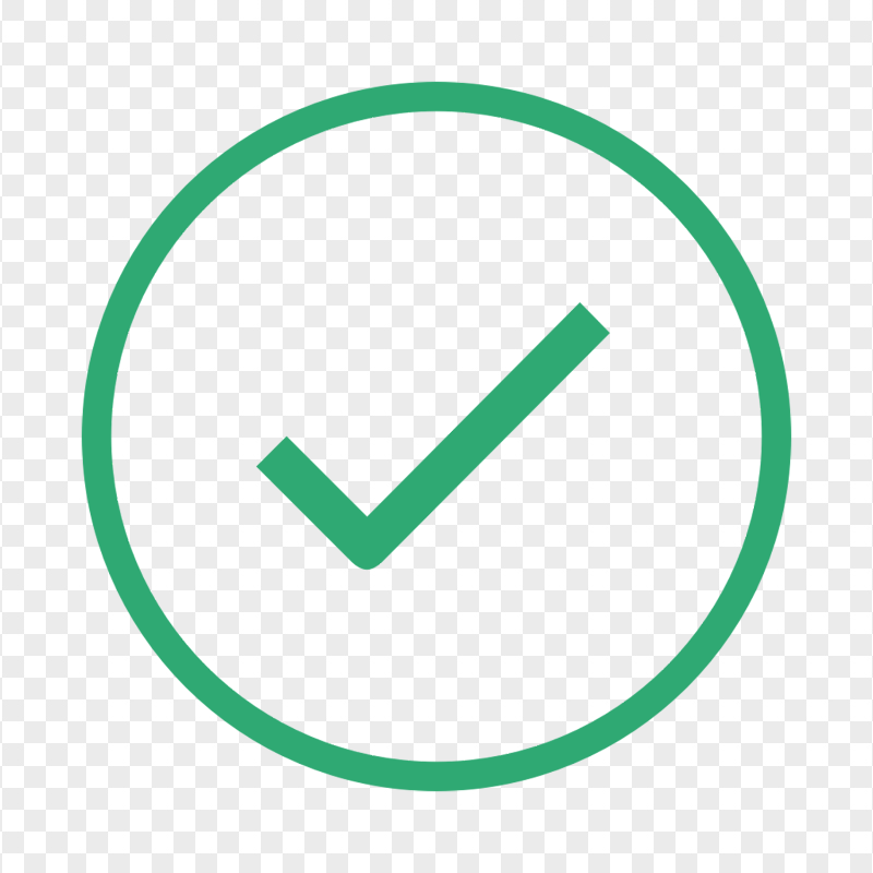 HD Round Outline Green Tick Mark Transparent PNG