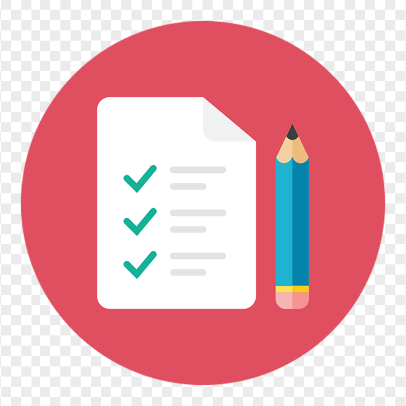 HD Round Pencil with Paper Icon PNG