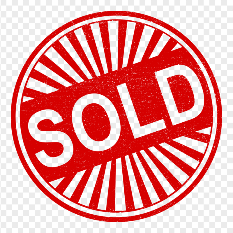 HD Round Red Sold Word Stamp PNG