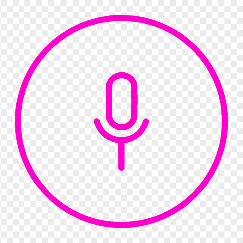 HD Round Voice Recorder Mic Line Pink Icon PNG