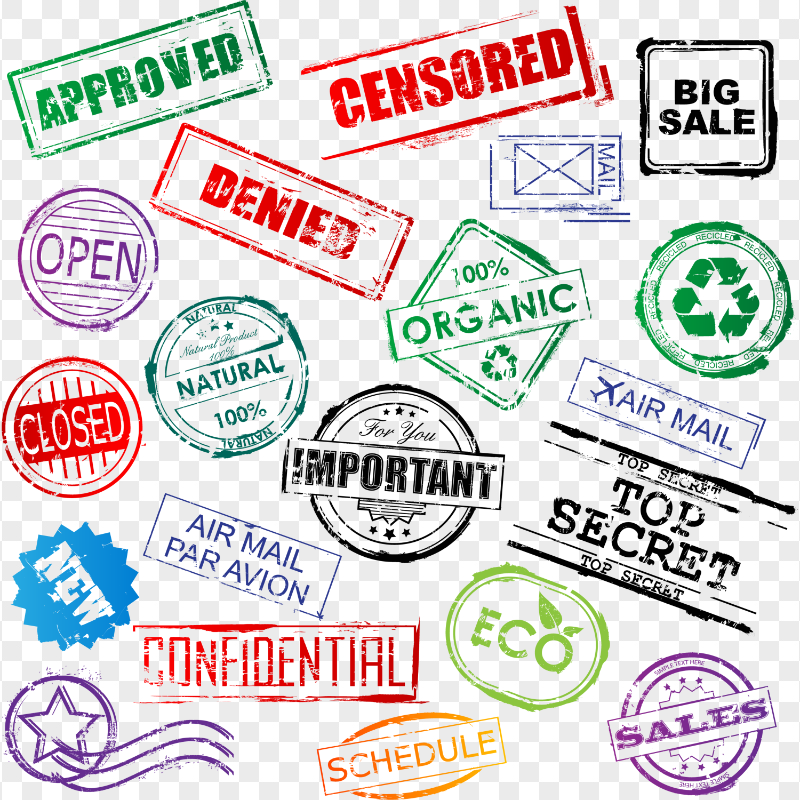 HD Rubber Stamps Collection PNG