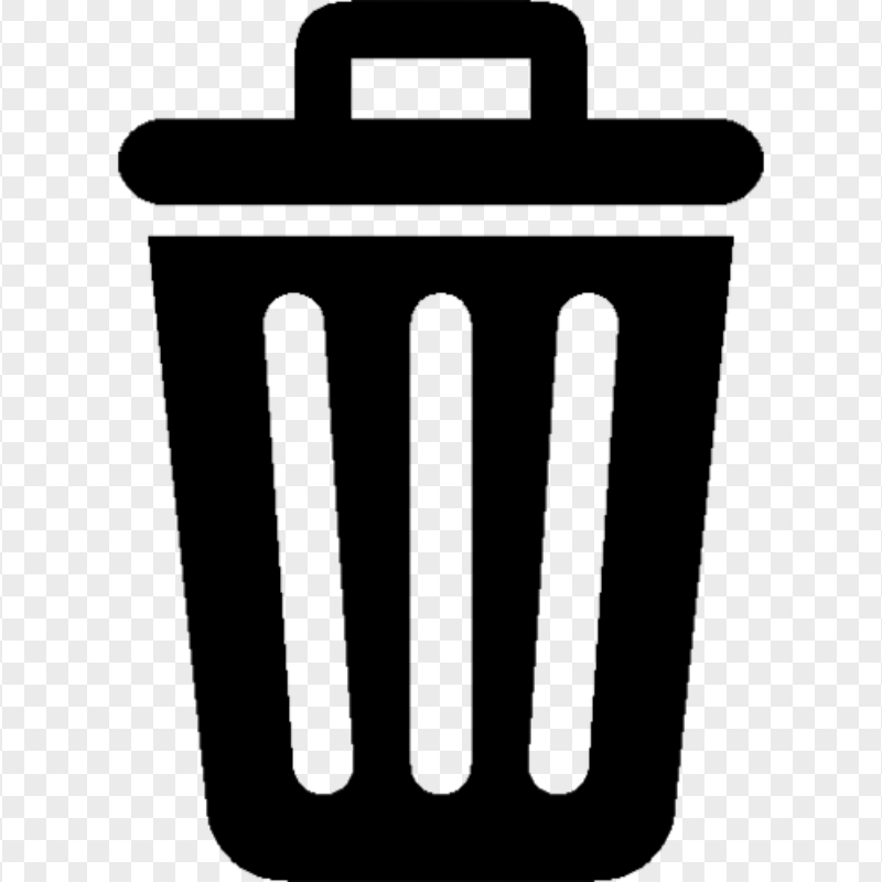 HD Rubbish Bin Basket Trash Black Icon PNG