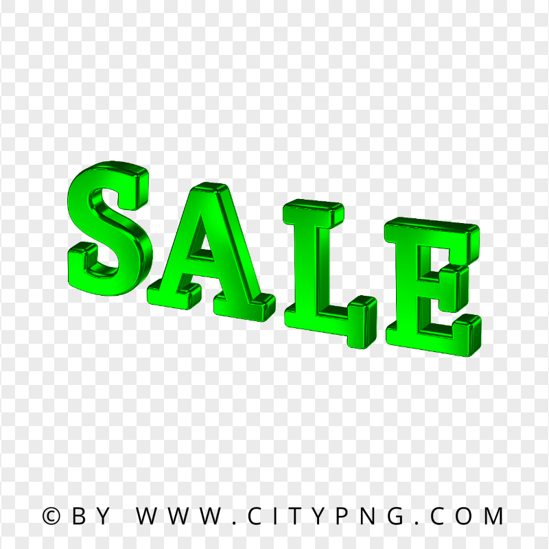 HD Sale Green 3D Text Logo Transparent PNG